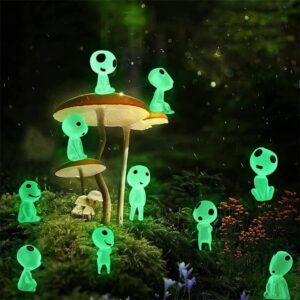 HASTHIP® 10Pcs Glowing Mini Alien Figurines, Small Miniature Decor Items, HASTHIP® 10Pcs Glowing Mini Alien Figurines, Small Miniature Decor Items, Miniatures Garden Decoration Home Decor, PVC Luminescent Mini Alien Figurines Plant Pot Ornaments for Planters, Terrariums