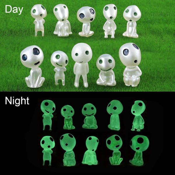 HASTHIP® 10Pcs Glowing Mini Alien Figurines, Small Miniature Decor Items, Miniatures Garden Decoration Home Decor, PVC Luminescent Mini Alien Figurines Plant Pot Ornaments for Planters, Terrariums