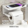HASTHIP® Toilet Paper Roll Holder with Mobile Stand - Self Adhesive Tissue Holder for Bathroom Toilet Papers Stand Bathroom Accessories(White, Square, 18x10x8cm)