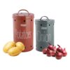 HAZEL Onion Potato Storage Container Set | Kitchen Storage Canisters with Lid | Airtight Leak Proof Steel Jar (Set of 2)