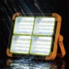 HIYAN'S IMPORT EXPORT Solar LED Street Light with Solar Panel, 336 LED Waterproof Outdoor Flood Light, USB Charging, 4 Lighting Modes, IP66 Weatherproof for Garden, Garage, Farm, Courtyard & Street