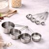 HM Stainless Steel Measuring Cups and Spoons Combo Set | HM Stainless Steel Measuring Cups and Spoons Combo Set | Durable Kitchen Tools for Accurate Cooking Measurements, Ideal for Dry & Liquid Ingredients | Kitchen Baking Essentials