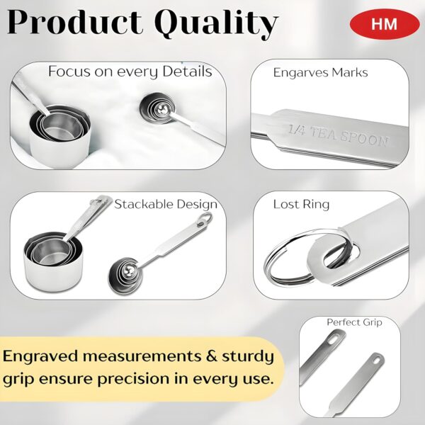 HM-Stainless-Steel-Measuring-Cups-and-Spoons-Combo-Set-Durable-Kitchen-Tools-for-Accurate-Cooking-Measurements-Ideal-for-Dry-Liquid-Ingredients-Kitchen-Baking-Essentials.jpg HM Stainless Steel Measuring Cups and Spoons Combo Set | Durable Kitchen Tools for Accurate Cooking Measurements, Ideal for Dry & Liquid Ingredients | Kitchen Baking Essentials
