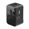 HUMBLE® Universal Travel Adapter with Fast Charging | Dual Ports (USB + Type-C), All-in-One International Worldwide Travel Charger for 150+ Countries (Black)