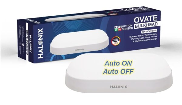 Halonix Polycarbonate 10W Motion Sensor Outdoor Light|Auto On- Auto Off Light|Outdoor Lamp|Ip65 Waterproof Bulkhead|Porch Light|Garden Light|Motion Sensor Bulk Head Light (Cool White,Pack of 6)
