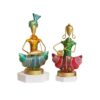 Handcrafted Indian Folk Musician Figurines Set of 2 | Hand-Painted Metal Showpiece for Home Decor | Traditional Rajasthani Art Statue | Decorative Gift Item for Living Room & Office