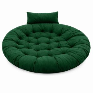 Hanging Chair Cushion for Egg Swing Chair | Thick Soft Hanging Chair Cushion for Egg Swing Chair | Thick Soft Seat Pad | Balcony Chair Cushion | Outdoor Indoor Cushion | Cushion for Garden Patio (Green, Round Cushion)