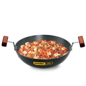 Hawkins Futura 1.5 Litre Deep Fry Pan, Hard Anodised Kadai, Hawkins Futura 1.5 Litre Deep Fry Pan, Hard Anodised Kadai, Round Bottom Kadhai, Small Kadai, Black (AK15)