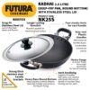 Hawkins Futura 2.5 Litre Deep Fry Pan, Non Stick Kadai with Stainless Steel Lid, Round Bottom Kadhai, Black (NK25S)
