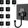 Heavy-Duty Adhesive Wall Hooks – Waterproof Transparent Utility Hooks for Bathroom, Kitchen, Door, Office – Removable Seamless Hanging Hooks Pack of 10