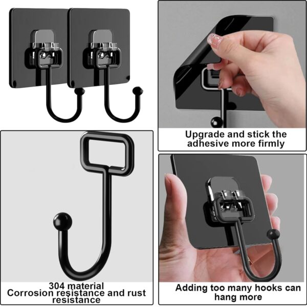 Heavy-Duty Adhesive Wall Hooks – Waterproof Transparent Utility Hooks for Bathroom, Kitchen, Door, Office – Removable Seamless Hanging Hooks Pack of 10