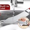 Heavy Duty Chef Knife with Cover | High Carbon Steel Heavy Duty Chef Knife with Cover | High Carbon Steel Butcher Cleaver Knife for Meat, Bone, Fish & Vegetables | Professional Kitchen Knife for Slicing, Chopping, Dicing & Mincing (Brown Handle, 1 Pc)