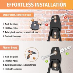 Heavy Duty Garage Storage Hooks Wall Mounted Ladder Hooks for Organizing Tools Equipment Utility Hanger Hooks for Garage Workshop Gym Kitchen Storage Pack of 2