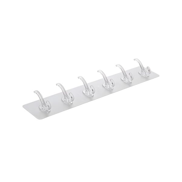 Heavy Duty Self-Adhesive Wall Hook Strip – Waterproof No-Drill Sticky Hanger for Kitchen, Bathroom, Keys & Towels – Multi-Purpose Utility Organizer (1, Transparent)