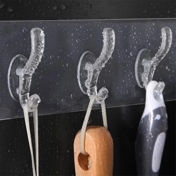 Heavy Duty Self-Adhesive Wall Hook Strip – Waterproof No-Drill Sticky Hanger for Kitchen, Bathroom, Keys & Towels – Multi-Purpose Utility Organizer (1, Transparent)