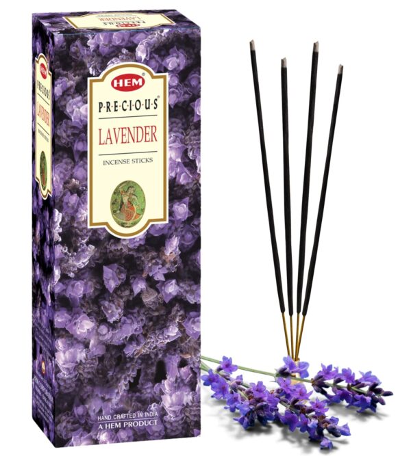 Hem Precious Lavender Incense Sticks | Agarbatti for Home Freshness, Positive Energy & Yoga Meditation | Handcrafted & Low Smoke | Burns 35-40 Minutes | Pooja Item for Home | Approx. 120 Sticks