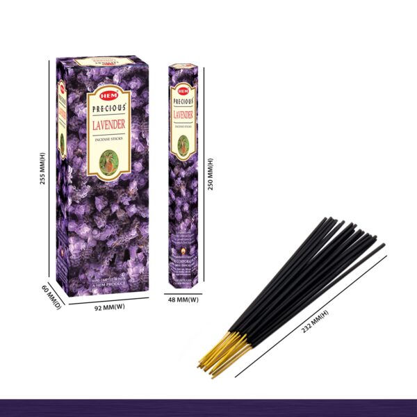 Hem Precious Lavender Incense Sticks | Agarbatti for Home Freshness, Positive Energy & Yoga Meditation | Handcrafted & Low Smoke | Burns 35-40 Minutes | Pooja Item for Home | Approx. 120 Sticks