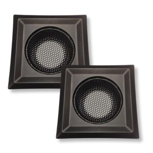 Hian Black Stainless Steel Sink Strainers – Square Perforated Drain Filters for Food Waste, Anti-Clog Kitchen Sink Protection (Pack of 2)
