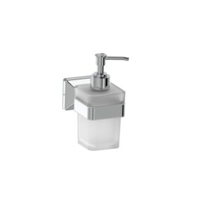 Hindware Stelo Soap Dispenser for Wash Basin | 202-Grade Stainless Steel | Space Saving Soap Dispenser | Chrome Finish | Corrosion & Rust Resistant | Dimension (mm): 75 * 116 * 151 | 1-Year Warranty