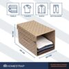 HomeStrap Non-Woven Printed Stackable Non Woven Shirt Organizer With Cover Lid(Beige)-Pack Of 2,34 X 44 X 19 Cm