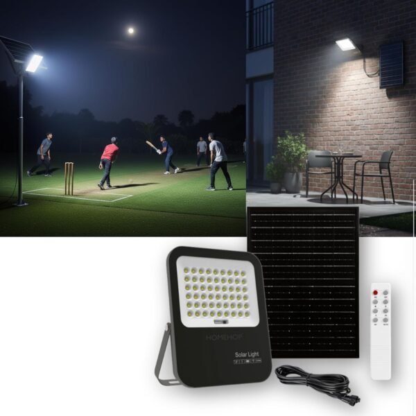 Homehop Aluminum Solar Light Outdoor Home Waterproof 300 Watt Flood Homehop Aluminum Solar Light Outdoor Home Waterproof 300 Watt Flood Lamp for Garden, Patio, Porch, Balcony, Courtyard and Street Automatic with Remote(3.2V/20000mAh)