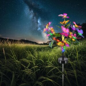 Homehop Garden Solar Light 46 LED 14 Butterflies Decorative Waterproof Homehop Garden Solar Light 46 LED 14 Butterflies Decorative Waterproof Firefly lamp for Home, Outdoor, Pathway, and Balcony Automatic Multicolor (Two Light Modes,)