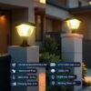 Homehop Solar Light Outdoor Home Waterproof Decorative Automatic Wireless LED Gate Lamps for Pillar, Boundary, Compound, Wall (ABS+PC, Multicolour)