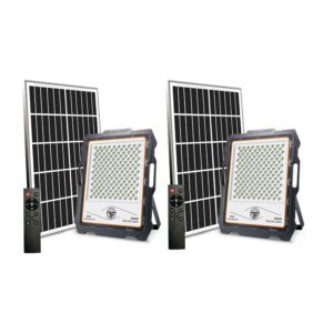 Homehop Solar Light Outdoor Waterproof 600 watt Flood Lamp 324 LED for Wall, Balcony, Garden, Pathway Automatic with Remote.(Aluminum Cool White Pack of 2)
