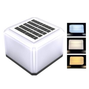Homehop Solar Post Light Outdoor Waterproof 112 Led Decorative Gate Lamp for Garden, Home, Compound Wall with Adjustable Brightness (ABS/Three Color Modes/15W)