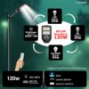Homehop Solar Street Light Outdoor Waterproof 120 Watt LED Wireless Motion Sensor Lamp with Pole for Home, Garden, Wall, Pathway, Dusk to Dawn (ABS- Cool Light)