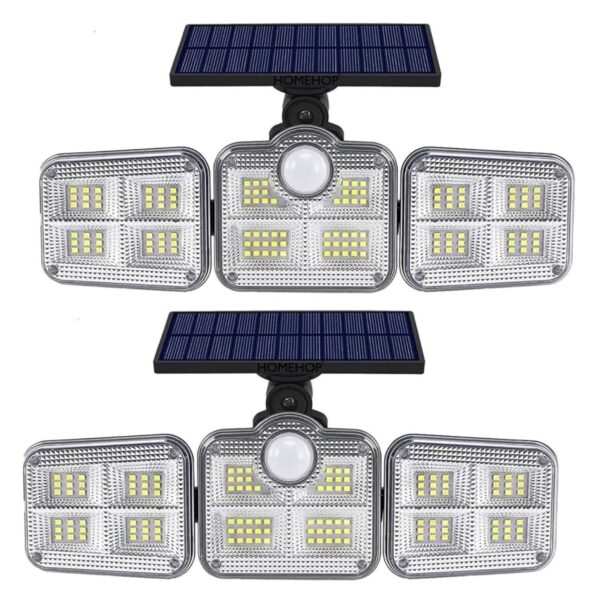 Homehop Solar Wall Lights for Outdoor Waterproof, Motion Sensor Light for Home Security for Garage Driveway, Patio, Porch, Entrance and Doorway (Cool White,No Remote) Pack of 2