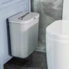 House of Quirk Plastic Hanging Trash Can With Lid, Double-Sided Open Design, Cabinet Door Hanging Wall Storage Bucket for Kitchen (9 Litre Grey)
