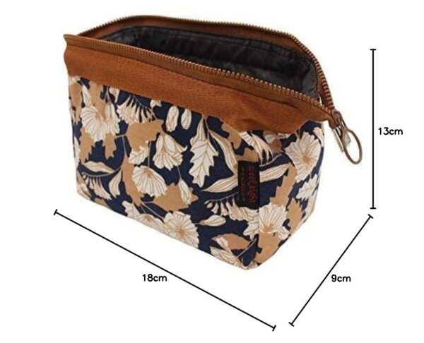 House of Quirk Polyester Compact 8 Cms Toiletry Kit Women House of Quirk Polyester Compact 8 Cms Toiletry Kit Women Jewelry Organizer Electronics Accessories Hard Drive Carry Case Portable - Brown Daisy