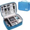 House of Quirk Polyester Electronics Accessories Organizer Bag, Universal Carry Travel Gadget Bag For Cables, Plug And More, Perfect Size Fits For Pad Phone Charger Hard Disk - Light Blue