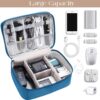 House of Quirk Polyester Electronics Accessories Organizer Bag, Universal Carry Travel Gadget Bag For Cables, Plug And More, Perfect Size Fits For Pad Phone Charger Hard Disk - Light Blue