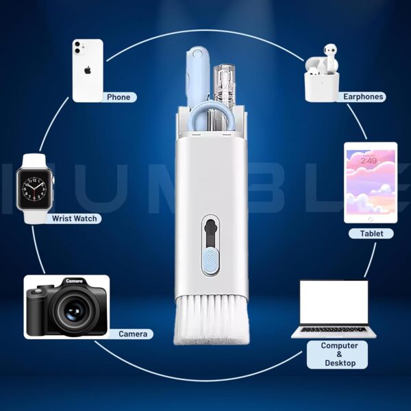 Humble 7-in-1 Multifunctional Electronic Cleaner Kit | Keyboard Cleaner Kit | Cleaning Kit for Airpods & Laptop | Screen Dust Brush | Soft Swipe Airpods Cleaner Pen | Key Puller & Empty Spray Bottle