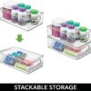 INKULTURE Stackable Acrylic Fridge Organizer Sturdy Pantry And Refrigerator Storage Containers Bins With Handles | Large | Pack of 02 | For Bathroom, Kitchen Cabinet, Pantry, Home Organization