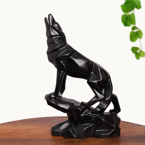 INTERNATIONAL GIFT® Black Geometric Wolf Statue | Showpiece Figurine | for Living Room, House Warming, Office Decoration, Return Gift Item