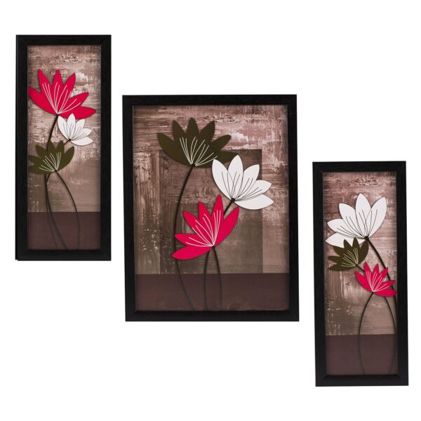 Indianara 3 Pc Set Of Floral Paintings Without Glass 5.2 Indianara 3 Pc Set Of Floral Paintings Without Glass 5.2 X 12.5, 9.5 X 12.5, 5.2 X 12.5 Inch