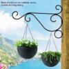 Iron Hooks for Lanterns, Planters, Bird Feeders & Coats – Indoor/Outdoor Wall Brackets – Heavy Duty Hanging Hooks for Home & Garden Decor (Black, Pack of 1)