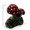 JAINSONS PET PRODUCTS Aquarium Mushroom Ornament with Air Stone, 4 Inch, Pack of 2, Red Polka Dot Resin Decoration with Moss Base for Fish Tank, Turtle Tank, Home and Garden Decor