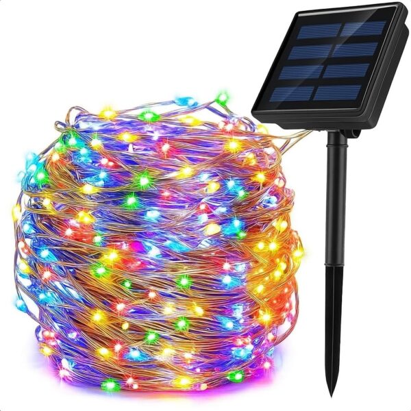 JASIFS Solar Fairy Color String Light 200 LEDs 22meter Inbuilt Rechargable Batery Waterproof 8 Mode Copper Wire for Indoor Outdoor Garden Yard Balcony Diwali Christmas Party & Led Light (multi-colour)