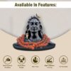 JD FRESH 3 Inch Adiyogi Statue with Rudraksh Mala/Resin Car Dashboard Idols/Lord Shiva for Pooja/Shivratri Gift/Decor/Shiv Murti/Mahadev Statues/Decorative Items for Home/Office(Black)