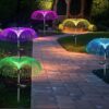JELLYFISH Solar Light,7 Colour LED Charging Waterproof String &,Fountaine Solar Light Fairy StakesLight, 2 Lighting Modes For Outdoor Yard Pathway Patio Garden Lawn Decorations (Set of-2)
