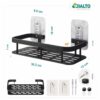JIALTO 1 Pcs Bathroom Accessories - Multipurpose Aluminium Bathroom Shelf for Wall | Self-Adhesive Wall Mounted Bathroom Organiser Without Drill | 1 Pcs Black Bathroom Shelf | Bathroom Rack (Black)