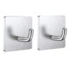 JIALTO 2 Pcs Heavy Duty Stainless Steel SUS 304 Adhesive Wall Hooks - Multipurpose, Waterproof, and Stylish Hooks for Bathroom, Kitchen, and More