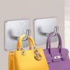 JIALTO 2 Pcs Heavy Duty Stainless Steel SUS 304 Adhesive Wall Hooks - Multipurpose, Waterproof, and Stylish Hooks for Bathroom, Kitchen, and More