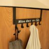 JOVIRA Heavy Duty Carbon Steel Over Door Hanger for Cloths, JOVIRA Heavy Duty Carbon Steel Over Door Hanger for Cloths, Drill Free Door Hanging Hooks for Bathroom, Bedroom, Kitchen | Scarf, Coat, Towel Holder (Black Door Hanger (Printed), 1)