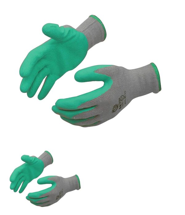 JWXSTORE Rubber Coated Cotton Cut N Slip Resistant Garden Gloves Multicolor - 2 Pairs, Pack of 1