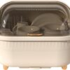 Jumix Plastic Cutlery Storage Box Dish Drying Rack with Cover Dish Drainer with Cover Dry Dish Rack Tableware Draining Holder Kitchen Plate Organizer Rack Holder Drainer, 43 x 32 x 31 Cm, Beige
